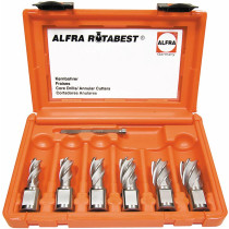 ALFRA HSS Basic Kernbohrer 6er Set, Schnitttiefe 30 mm