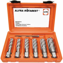 ALFRA HSS Basic Kernbohrer 6er Set, Schnitttiefe 50 mm