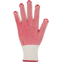 Feinstrick-Handschuhe mit roter Punktbenoppung