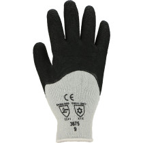 Kälteschutz-Handschuhe, Polyester/Baumwolle mit schwarzer Latex-Beschichtung