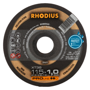 Rhodius Trennscheibe extradünn XTK38, 115 x 1,0 x 22,23, gekröpft, 50 Stück